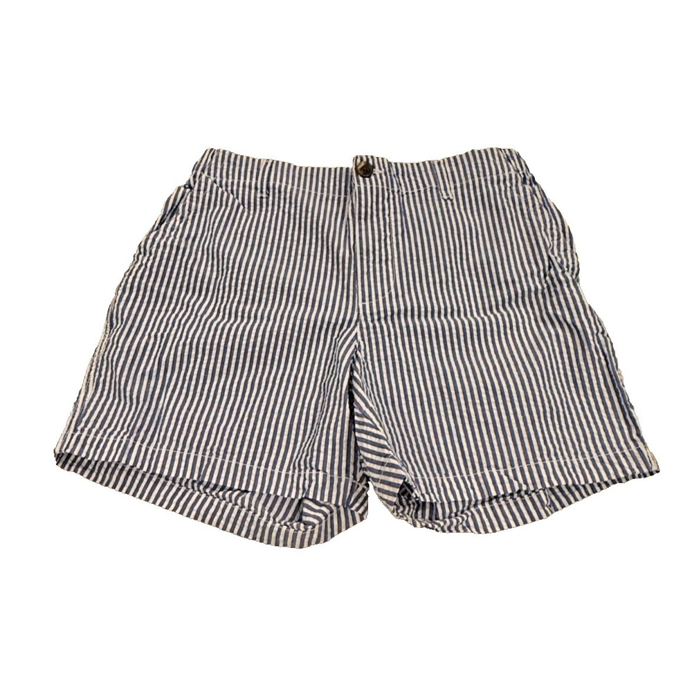 Old Navy Women's Seersucker Shorts; Blue/White; Elastic Waist; Size Medium‎